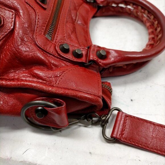 Balenciaga Red Leather Hand Bag mon1000-101425 - Picture 9 of 16